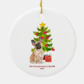 Franse Bulldog Gepersonaliseerde Kerstmis Keramisch Ornament (Achterkant)