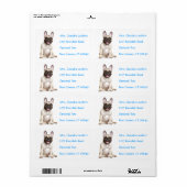 Franse bulldog gepersonaliseerde naam adreslabel etiket (Full Sheet)