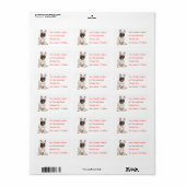 Franse bulldog gepersonaliseerde naam adreslabel etiket (Full Sheet)
