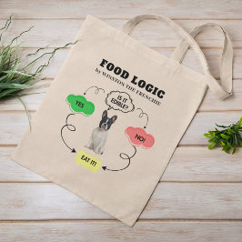 Franse Bulldog gepersonaliseerde voedsellogica str Tote Bag
