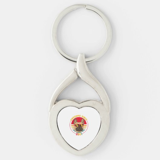Franse Bulldog Geweldige cadeau voor 2001 20th Bir Sleutelhanger (Voorkant)