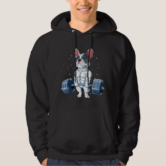 Franse Bulldog Gewichtheffen Funny Deadlift Mannen Hoodie