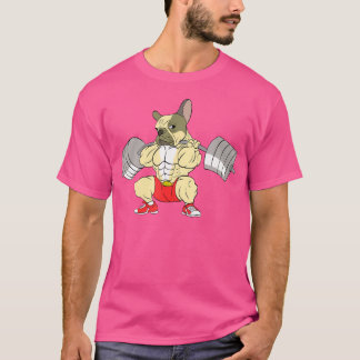 Franse Bulldog Gewichtheffen Grappige Deadlift T-shirt
