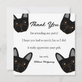 Franse Bulldog Gezicht Verjaardagsfeest Dank u kaa Kaart (Achterkant)