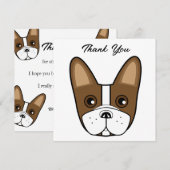 Franse Bulldog Gezicht Verjaardagsfeest Dank u kaa Kaart (Voorkant / Achterkant)