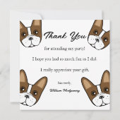 Franse Bulldog Gezicht Verjaardagsfeest Dank u kaa Kaart (Achterkant)