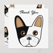 Franse Bulldog Gezicht Verjaardagsfeest Dank u kaa Kaart (Voorkant / Achterkant)