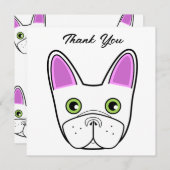 Franse Bulldog Gezicht Verjaardagsfeest Kaart (Voorkant / Achterkant)