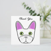 Franse Bulldog Gezicht Verjaardagsfeest Kaart (Staand voorkant)