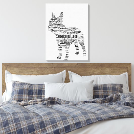 Franse Bulldog Gift Canvas Afdruk (Insitu (Slaapkamer))