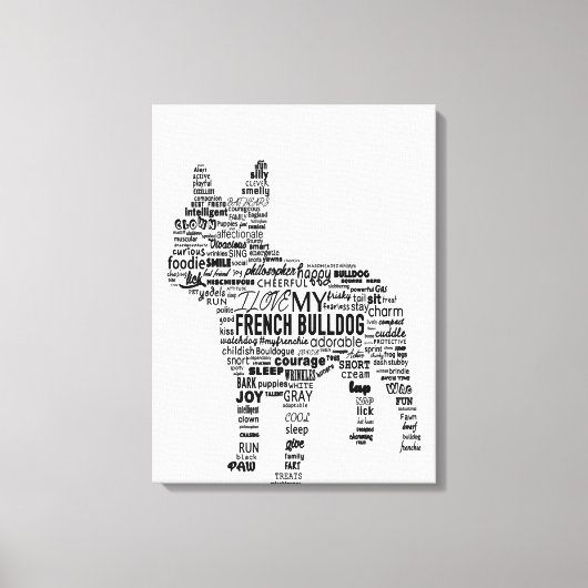 Franse Bulldog Gift Canvas Afdruk (Voorkant)