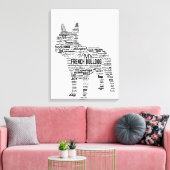Franse Bulldog Gift Canvas Afdruk (Insitu (Woonkamer))