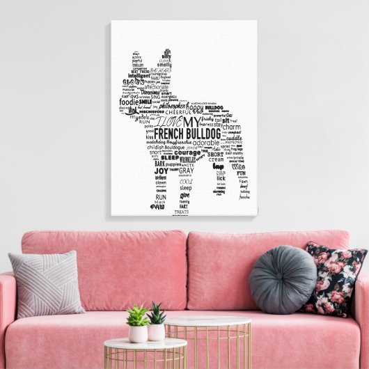 Franse Bulldog Gift Canvas Afdruk (Insitu (Woonkamer))