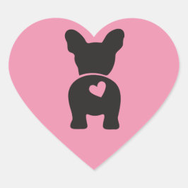Franse Bulldog Gift Labels, Heart Sticker Sheet,