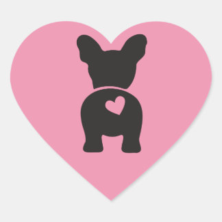 Franse Bulldog Gift Labels, Heart Sticker Sheet,