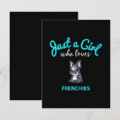 Franse Bulldog Girls Kinder Bulldog Gift Bedankkaart (Voorkant / Achterkant)