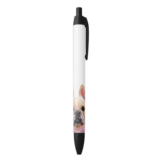 Franse Bulldog Glam Illustratie Black Ink Pen (Achterkant (Verticaal))