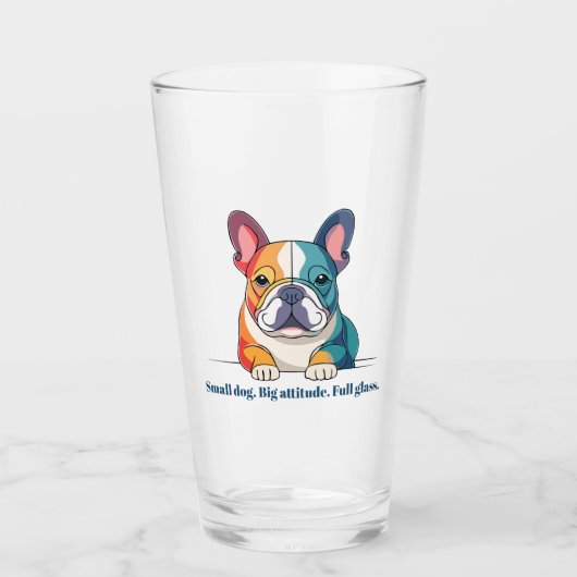 Franse Bulldog Glas (Voorkant)