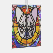 Franse Bulldog "Glas in lood" Glas Ornament (Voorkant Rechts)