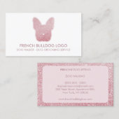 Franse Bulldog glitter roze mousserende puppy Visitekaartje (Voorkant / Achterkant)