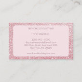 Franse Bulldog glitter roze mousserende puppy Visitekaartje (Achterkant)