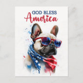 Franse Bulldog, God zegene Amerika Briefkaart (Voorkant)