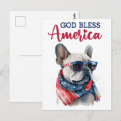Franse Bulldog, God zegene Amerika Briefkaart (Voorkant / Achterkant)