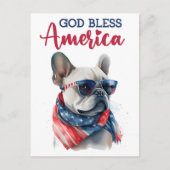 Franse Bulldog, God zegene Amerika Briefkaart (Voorkant)