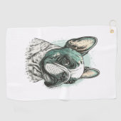 Franse bulldog golfhanddoek (Horizontaal)