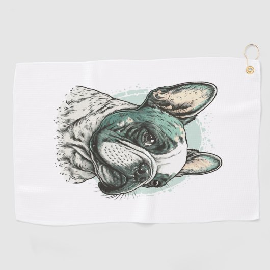 Franse bulldog golfhanddoek (Horizontaal)
