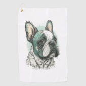 Franse bulldog golfhanddoek (Voorkant)