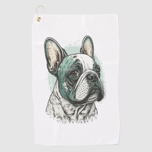 Franse bulldog golfhanddoek (Voorkant)