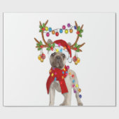 Franse Bulldog Goraalse Reindeer kerstcadeau Cadeaupapier (Vlak)