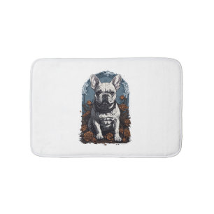 Franse Bulldog Gotische Bloemen Badmat