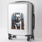 Franse Bulldog Gotische Bloemen Sticker (Koffer)