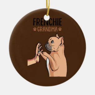 Franse Bulldog Grandma Frenchie Dog Eigenaar vrouw Keramisch Ornament