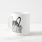 Franse Bulldog Grappig Kijken Je Snack Parodie Koffiemok (Voorkant links)