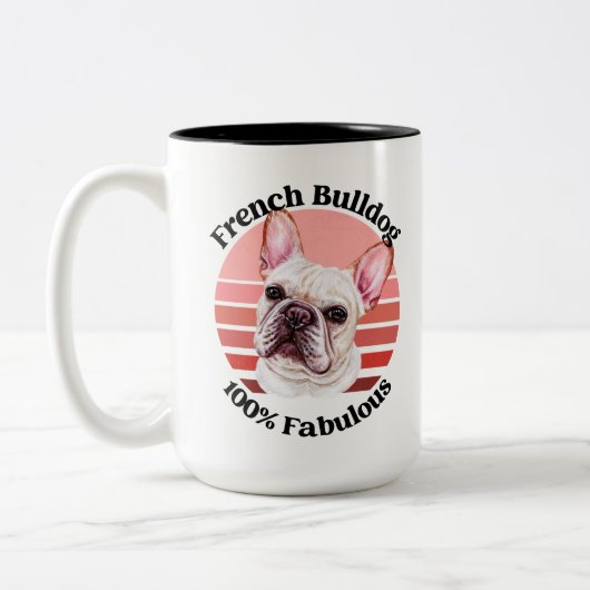 Franse Bulldog grappige quote Two-Tone Coffee Mok (Links)