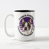 Franse Bulldog grappige quote Two-Tone Coffee Mok (Links)