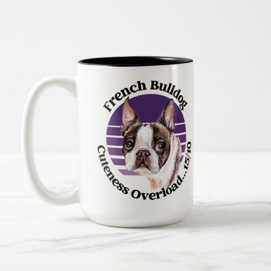 Franse Bulldog grappige quote Two-Tone Coffee Mok (Links)