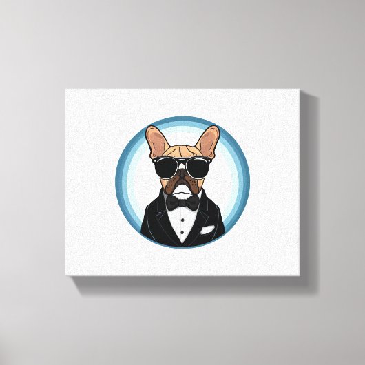 Franse Bulldog Grappige Schattigee kunst Canvas Afdruk (Voorkant)