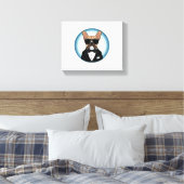Franse Bulldog Grappige Schattigee kunst Canvas Afdruk (Insitu (Slaapkamer))