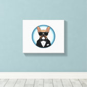 Franse Bulldog Grappige Schattigee kunst Canvas Afdruk (Insitu (Houten vloer))