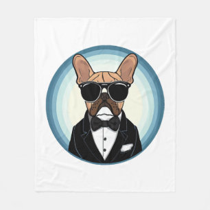 Franse Bulldog Grappige Schattigee kunst Fleece Deken