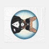 Franse Bulldog Grappige Schattigee kunst Fleece Deken (Voorkant (Horizontaal))