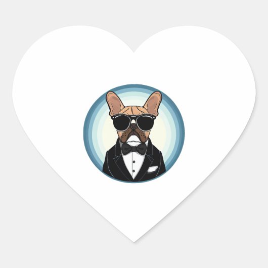 Franse Bulldog Grappige Schattigee kunst Hart Sticker (Voorkant)