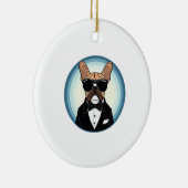 Franse Bulldog Grappige Schattigee kunst Keramisch Ornament (Rechts)