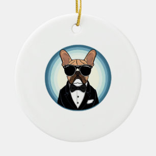 Franse Bulldog Grappige Schattigee kunst Keramisch Ornament