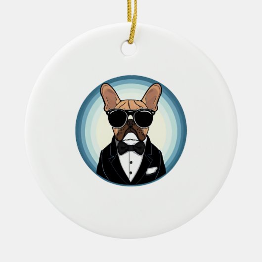 Franse Bulldog Grappige Schattigee kunst Keramisch Ornament (Voorkant)