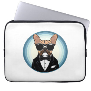 Franse Bulldog Grappige Schattigee kunst Laptop Sleeve